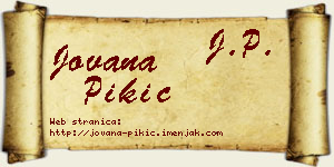 Jovana Pikić vizit kartica